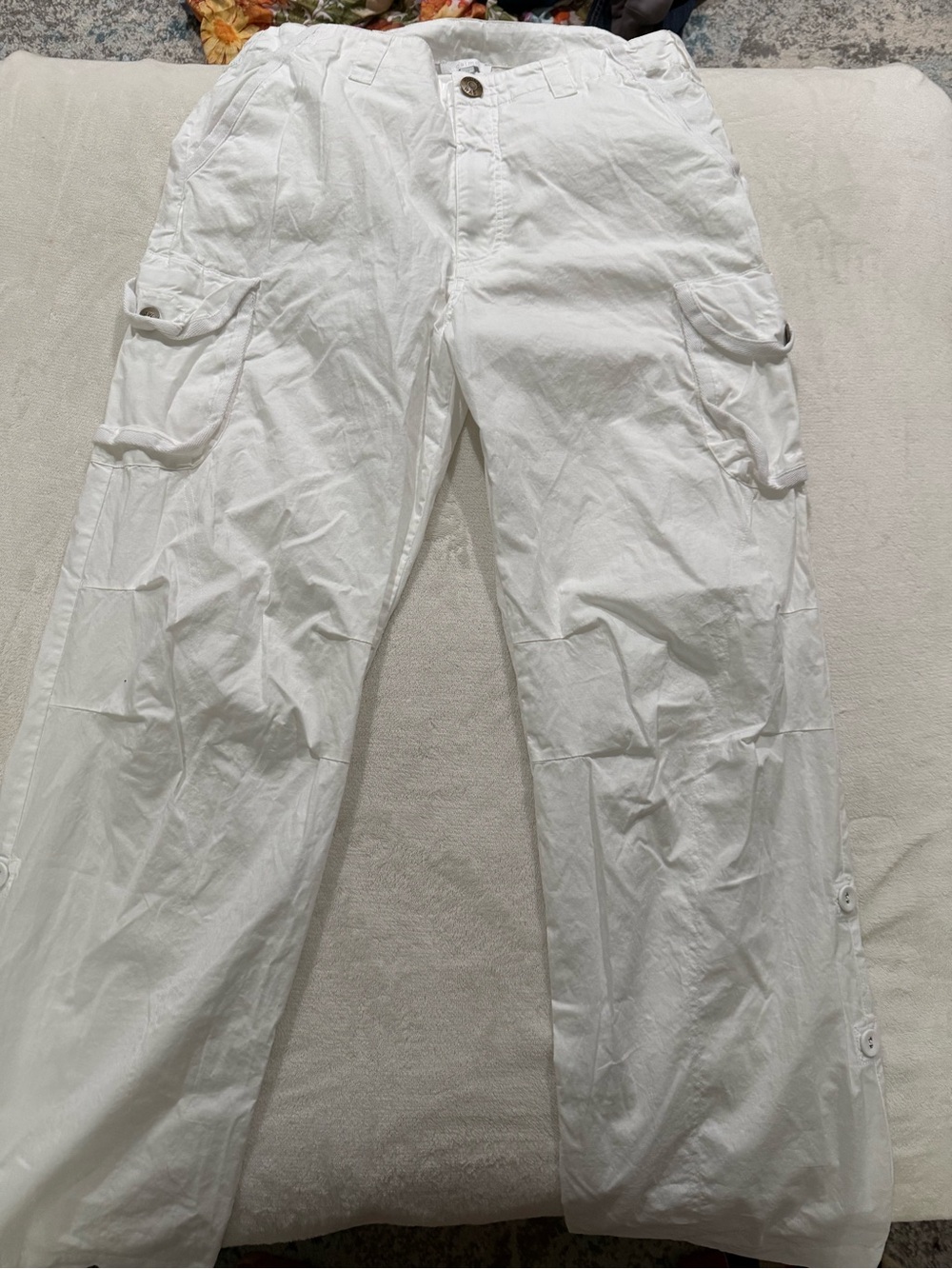 Johnny Was Calme size 12 lightweight white fabric pants d77